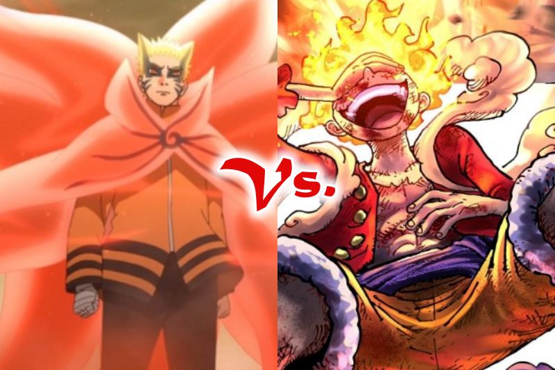 Naruto vs Luffy : Luffy en Gear 5 est-il plus fort que Naruto en mode Baryon ?